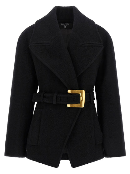 Balmain Anthem Belted Caban