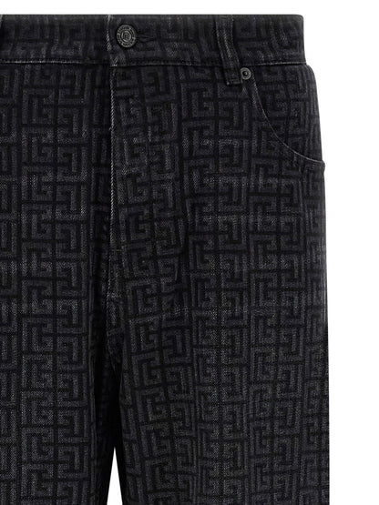 Balmain Monogram Pattern Jeans