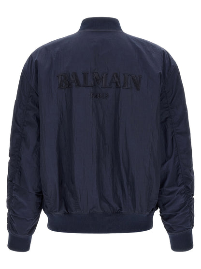 Balmain Logo Embroidery Bomber Jacket