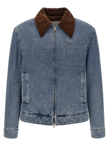 Ami Paris Ami De Cœur Denim Jacket