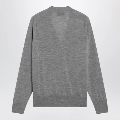 Ami Paris Grey Ami De Coeur cardigan in wool