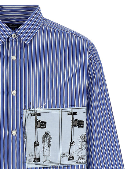 Comme Des Garҫons Homme Patch Striped Shirt