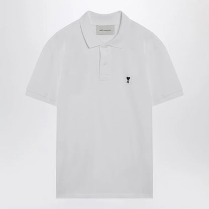 Ami Paris White Ami De Coeur polo shirt