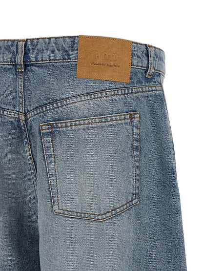Ami Paris Denim Bermuda Shorts