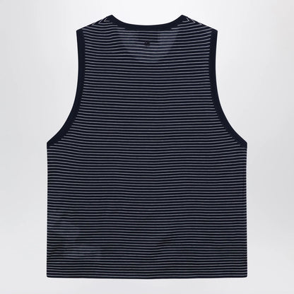 Ami Paris Striped tank top Ink/White with logo
