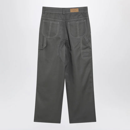 Ami Paris Grey wool canvas workwear trousers