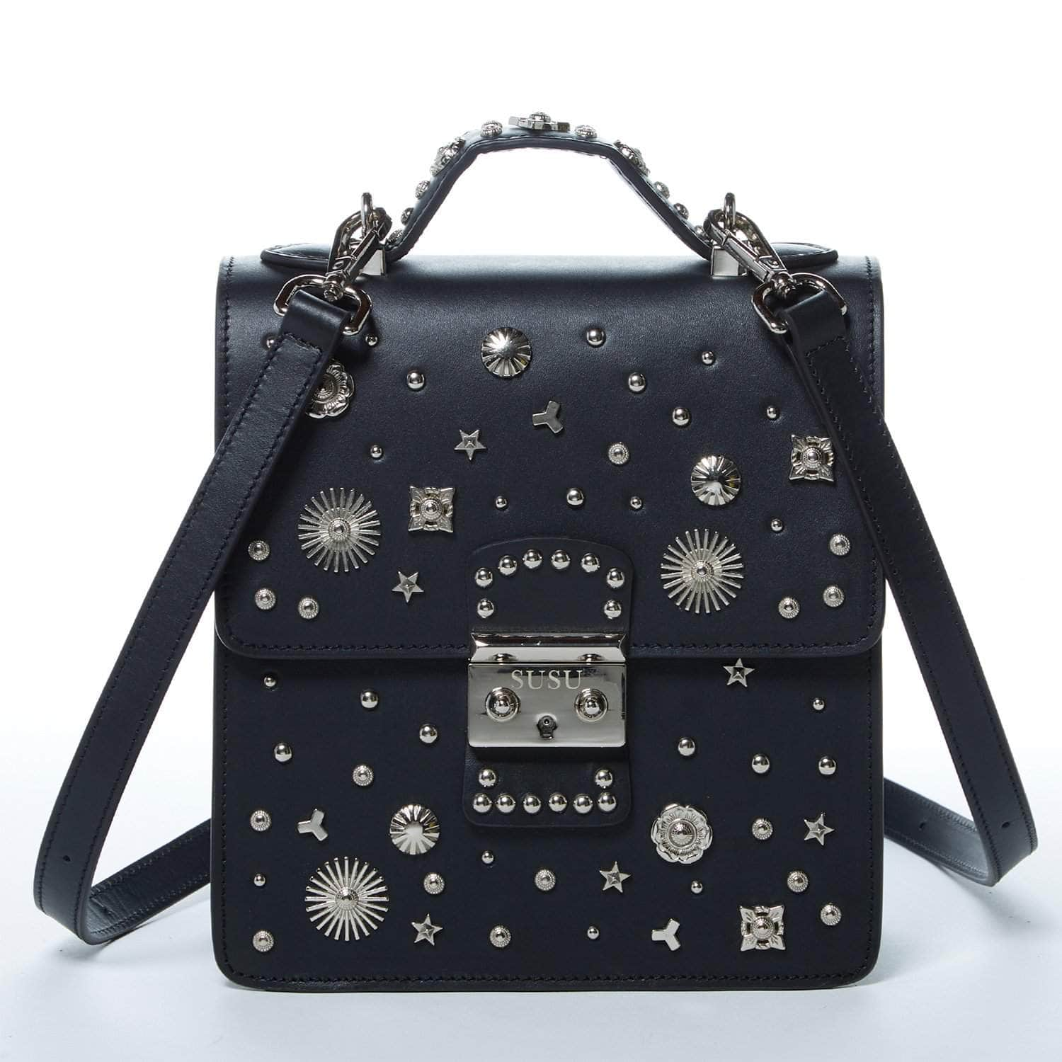 The Hollywood Backpack Purse Leather Black