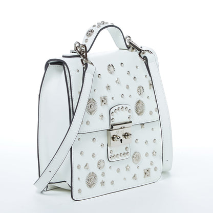 The Hollywood Backpack Leather Purse White