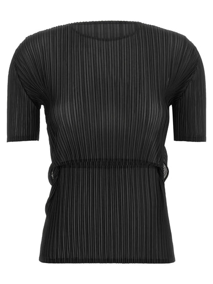 Issey Miyake Sheer Slit Pleats Top