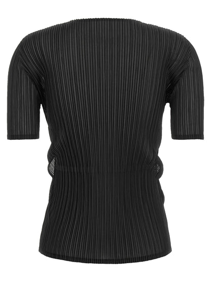 Issey Miyake Sheer Slit Pleats Top