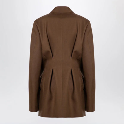 Jil Sander Brown wool double-breasted jacket