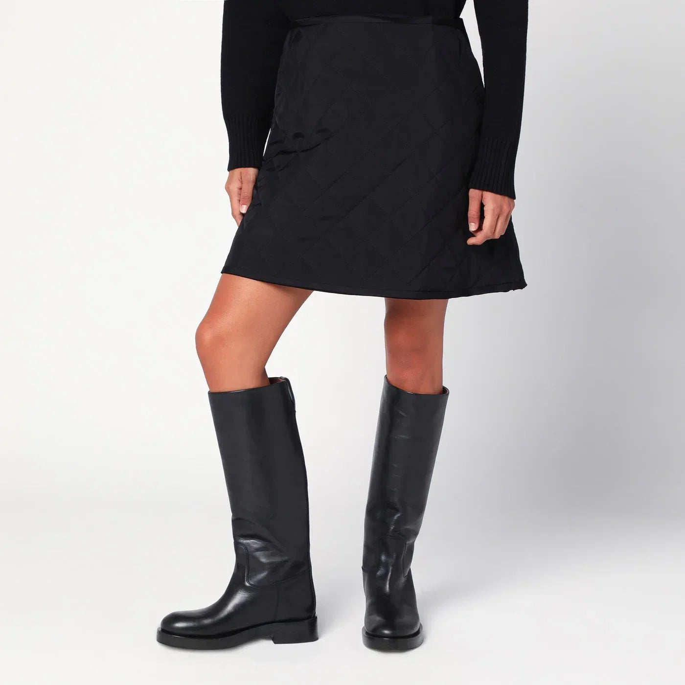 Jil Sander Black quilted skirt