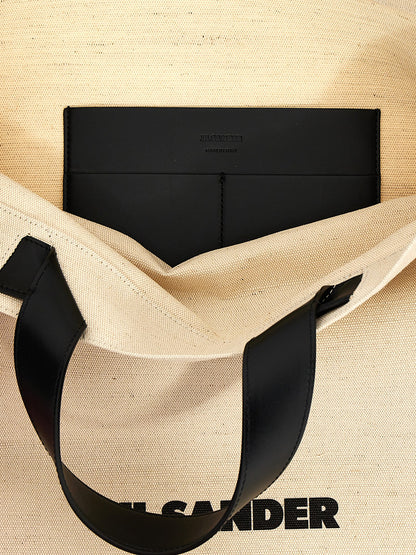 Jil Sander Border Book Tote Square Shopping Bag