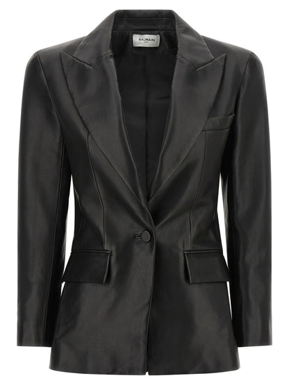 Balmain Leather Blazer