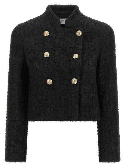 Balmain Double-breasted Tweed Short Jacket