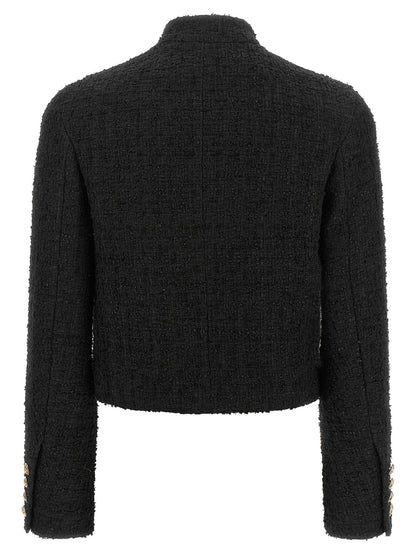 Balmain Double-breasted Tweed Short Jacket