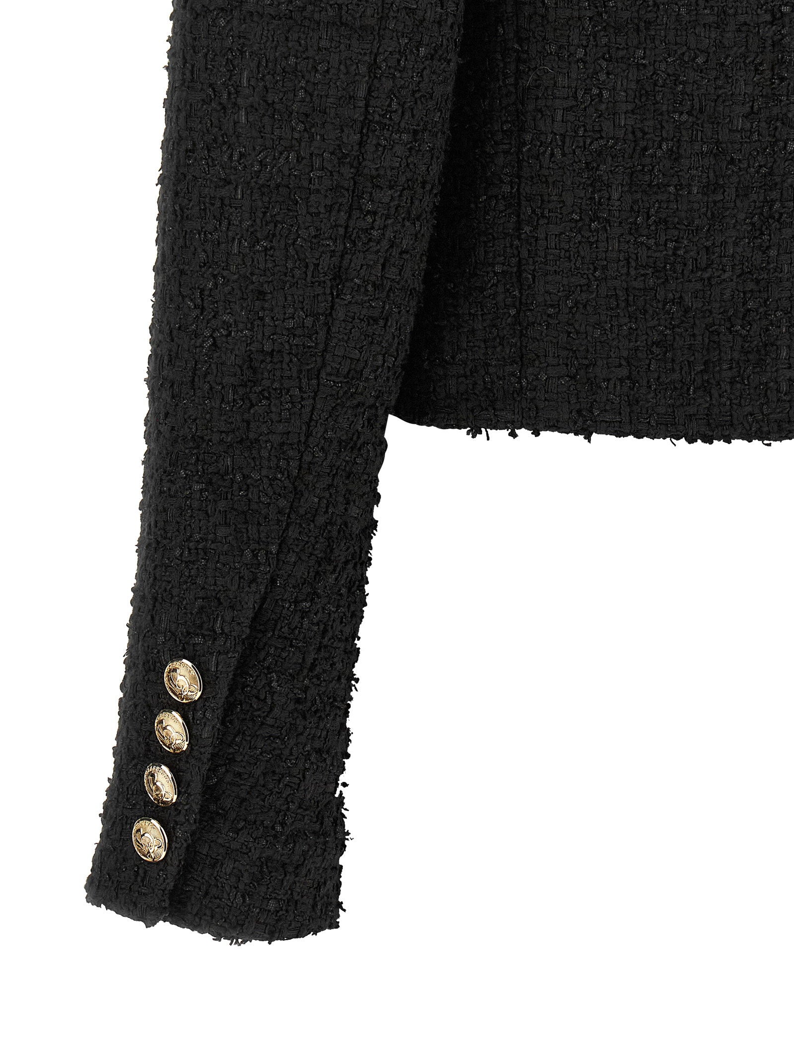 Balmain Double-breasted Tweed Short Jacket