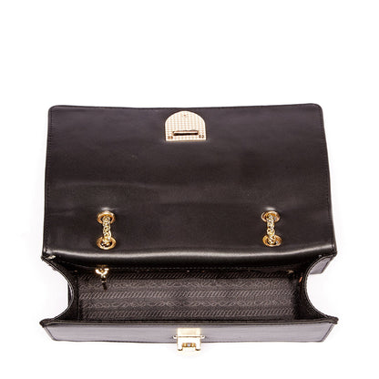 Josie Black Leather Chain Bag