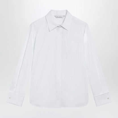 Max Mara White cotton shirt with logo