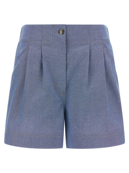 Moncler Grenoble Chambray Cotton Shorts