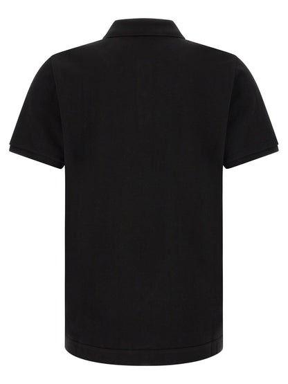 Moncler Leather Logo Patch Polo Shirt