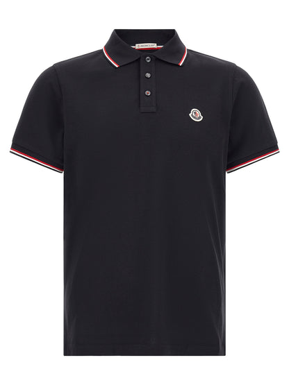 Moncler Tricolor Trim Polo Shirt