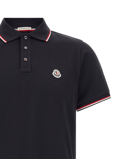 Moncler Tricolor Trim Polo Shirt