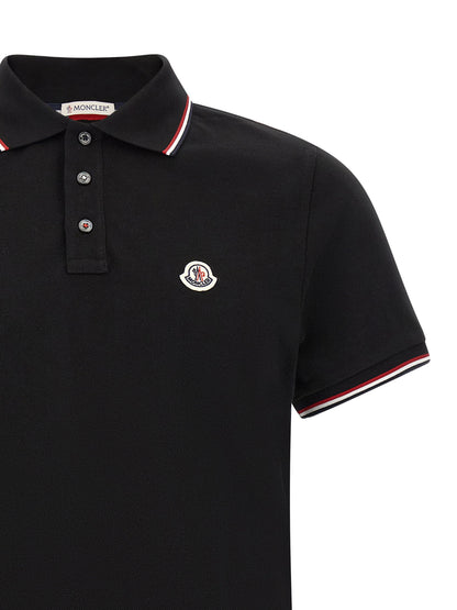 Moncler Tricolor Trim Polo Shirt
