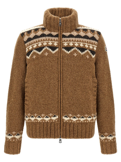 Moncler Geometric Bouclé Cardigan