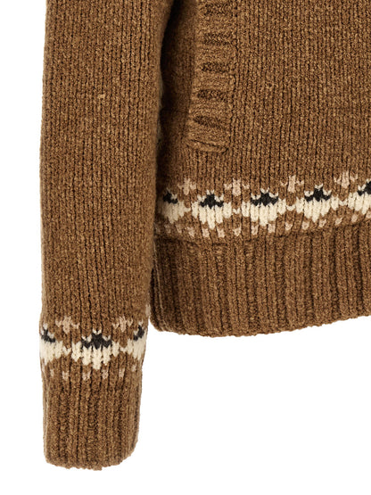 Moncler Geometric Bouclé Cardigan