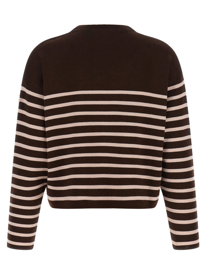 Moncler Striped Sweater With Embroidery