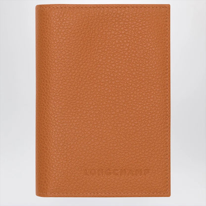 Longchamp Le Foulonné amber-coloured passport case