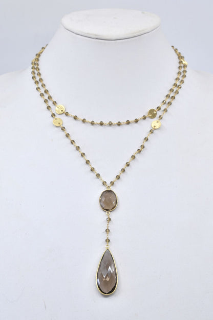 Double Diana Denmark Necklace in Smoky Quartz