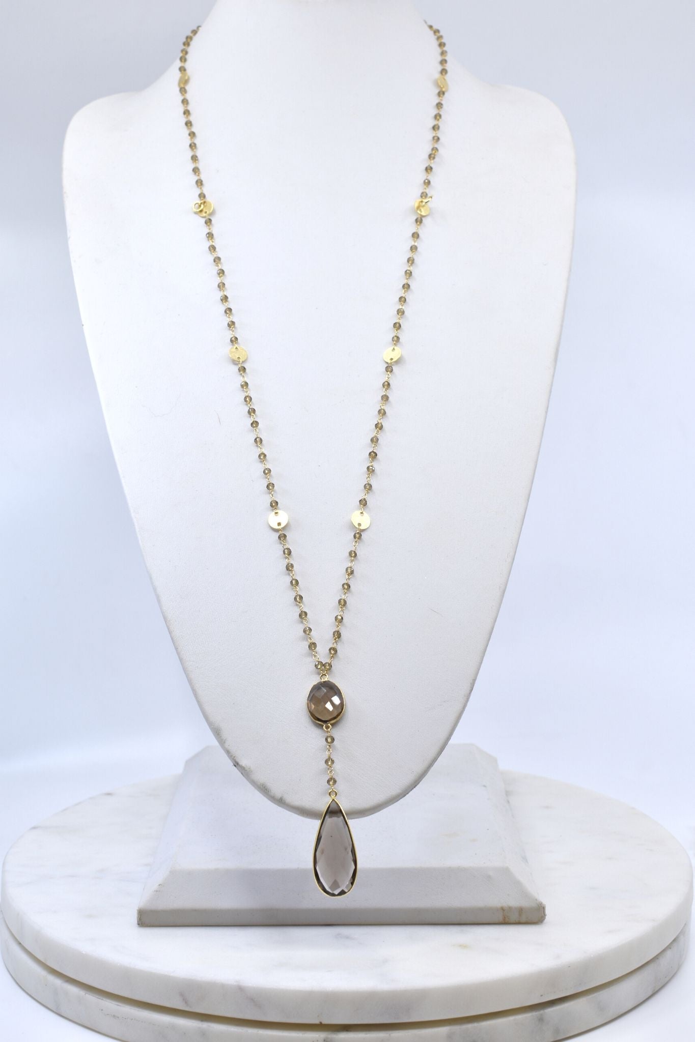 Double Diana Denmark Necklace in Smoky Quartz