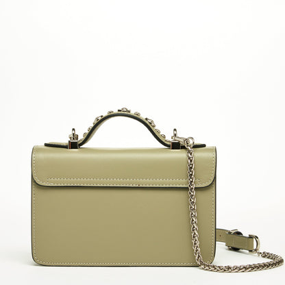 The Hollywood Leather Crossbody Bag Sage Green