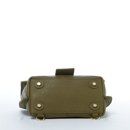 Linda Leather Convertible Backpack Purse Olive Green