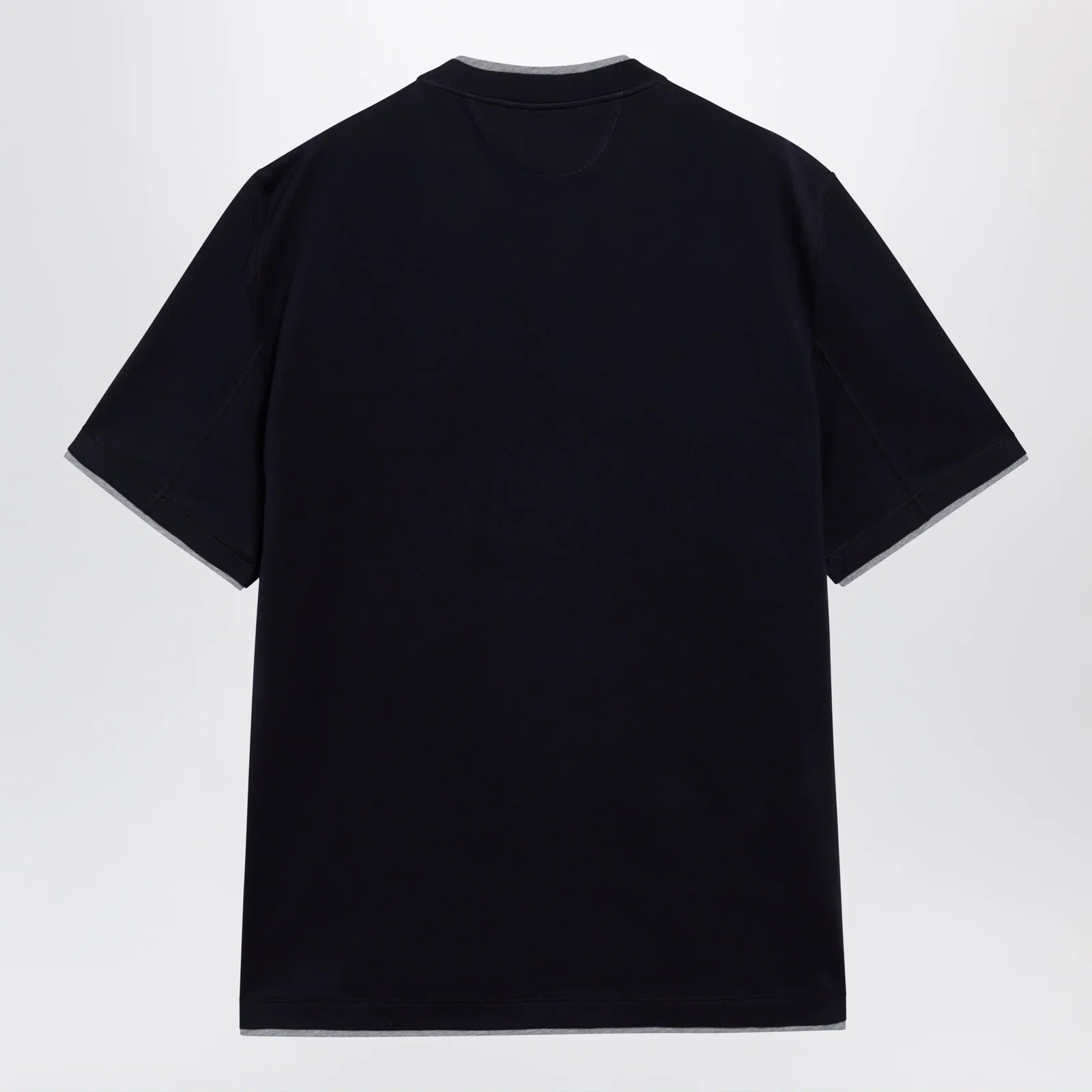 Brunello Cucinelli Crew-neck cotton jersey T-shirt with faux layering, cobalt