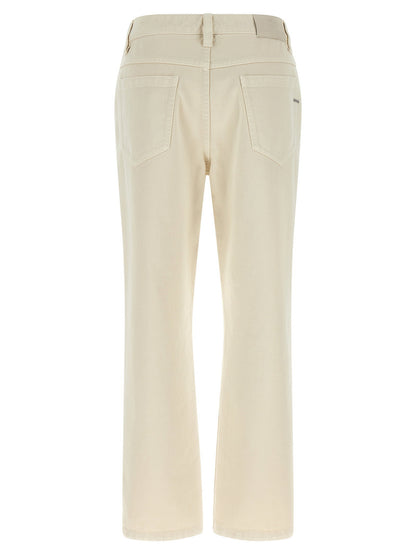 Brunello Cucinelli Beige Shiny Tab Jeans