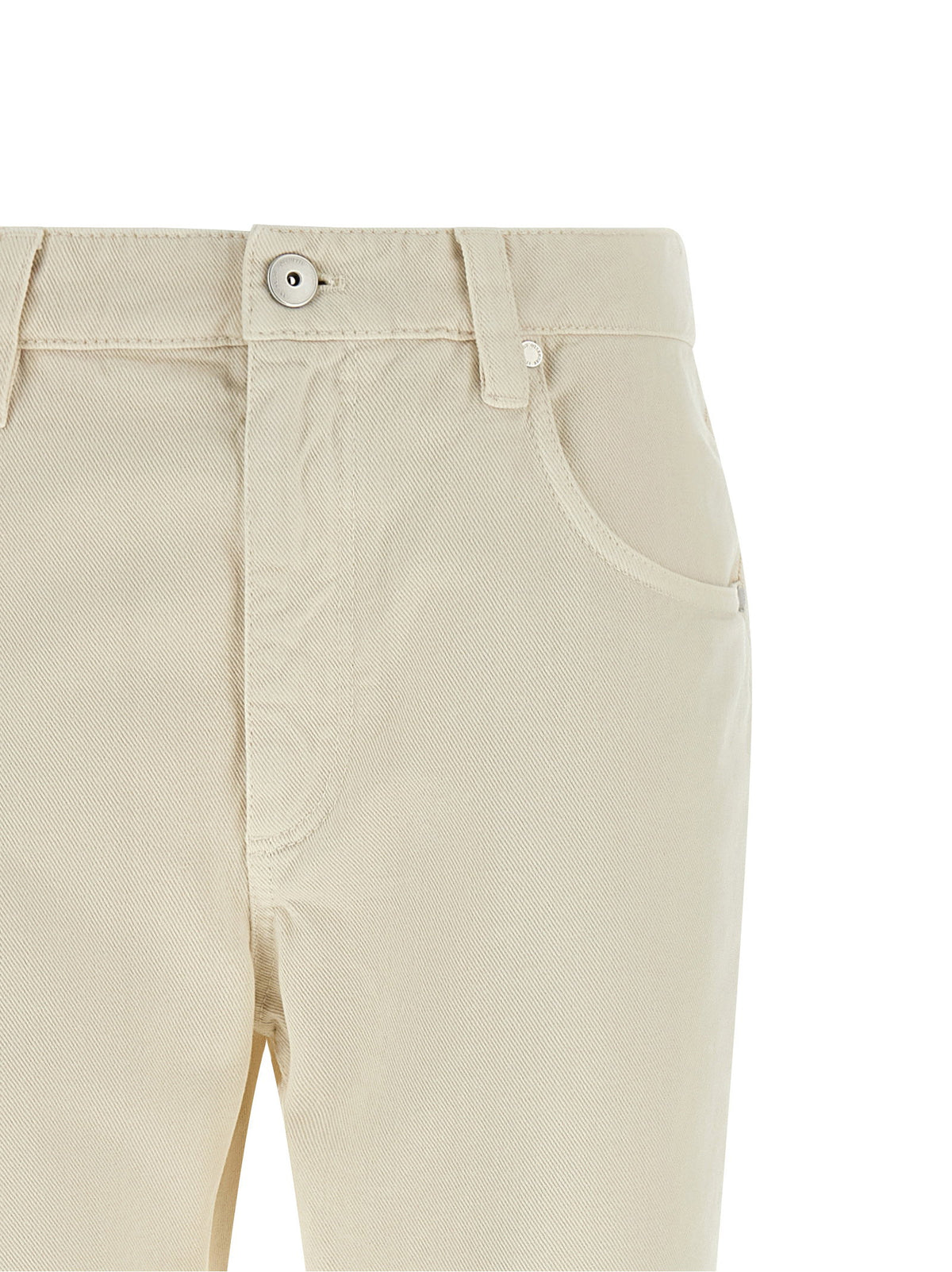 Brunello Cucinelli Beige Shiny Tab Jeans