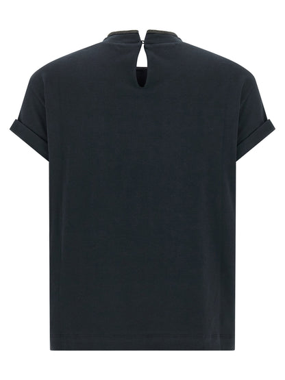 Brunello Cucinelli Shiny Collar T-shirt
