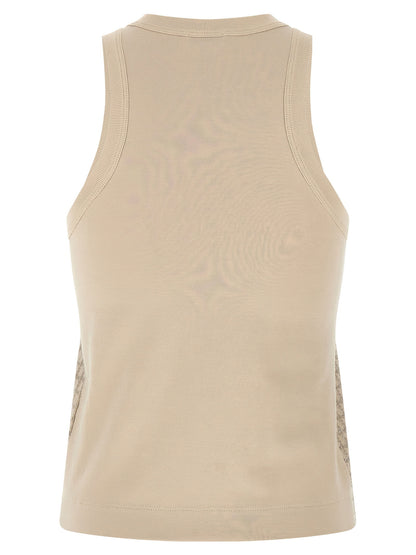 Brunello Cucinelli Dazzling Check Embroidery Top