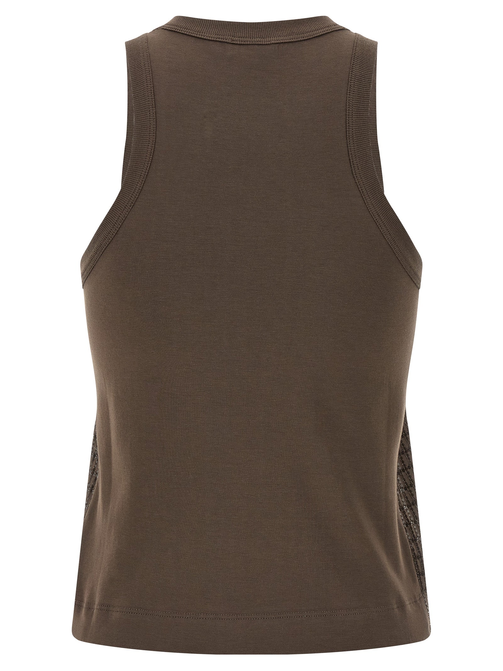 Brunello Cucinelli Dazzling Check Embroidery Top