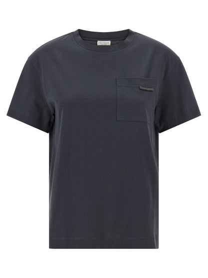 Brunello Cucinelli Shiny Tab T-shirt