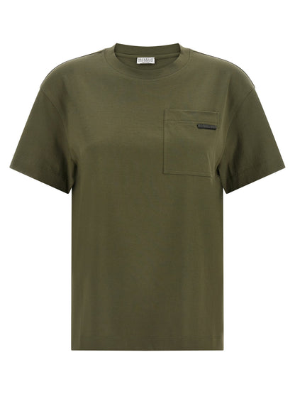 Brunello Cucinelli Shiny Tab T-shirt