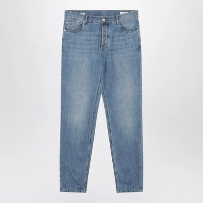 Brunello Cucinelli Traditional-fit five-pocket jeans in light blue denim