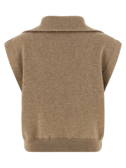 Brunello Cucinelli Shiny Zipper Pull Vest