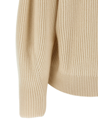 Brunello Cucinelli Shawl Neck Ribbed Sweater