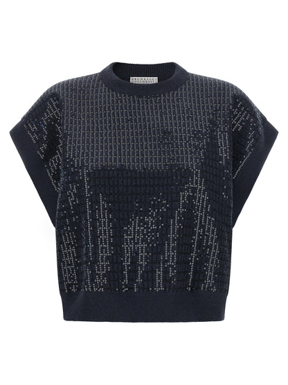 Brunello Cucinelli Sequin Embroidered Sweater