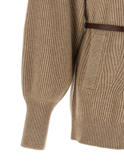 Brunello Cucinelli English Half-ribbed Cardigan