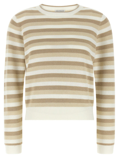 Brunello Cucinelli Striped Cotton Sweater